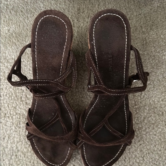 Colin Stuart Dark Brown Strappy Sandals - Picture 1 of 5